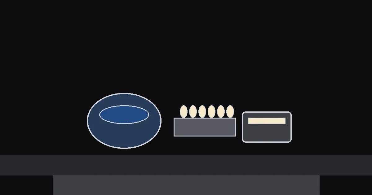Editorial illustration: a round roasting dish, a bowl of mashed potatoes and a stack of dinner rolls, with a kitchen timer beside them.